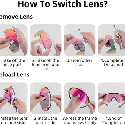 661 Occhiali da Sole Polarizzati con 4 Lenti Intercambiabili