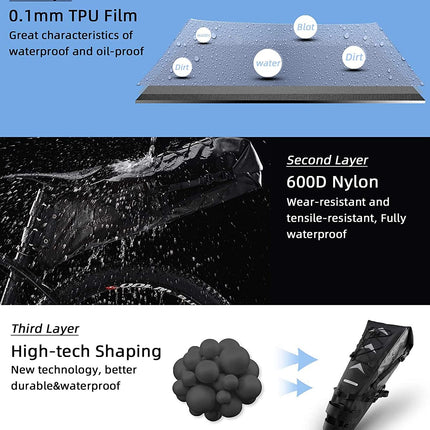 930Borsa da sella impermeabile 10 L, nera e grigia.