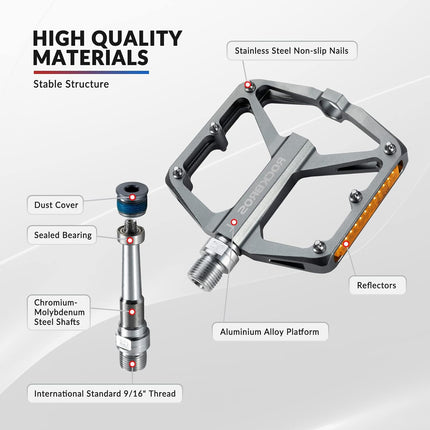 363 Pedali per bicicletta antiscivolo con riflettori