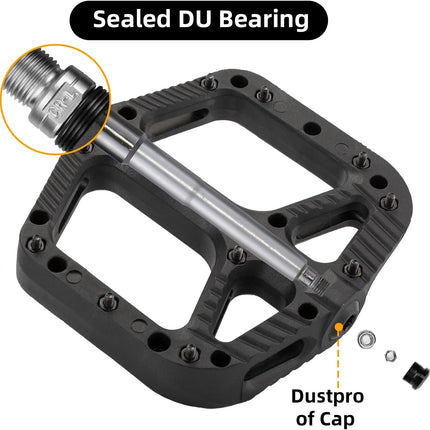 376 Pedali MTB in nylon con piattaforma larga