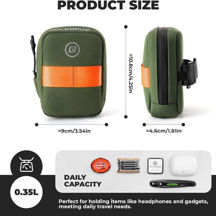 Sacoche de selle Rockbros avec porte-cartouche CO2  - vert