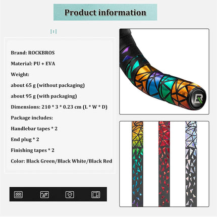 155ROCKBROS Non-Slip Shockproof Handlebar Tape in EVA