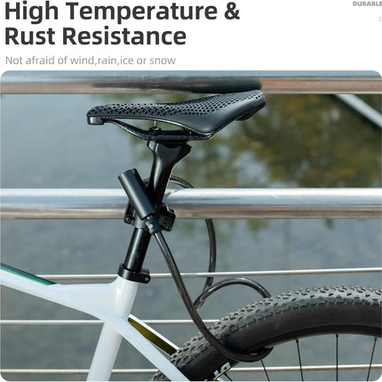 259 Antivol de Cable para Bicicleta con Llaves y Soporte