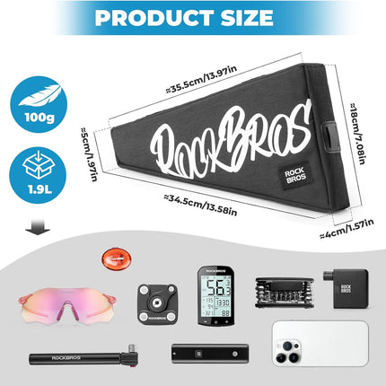 Sac de Cadre Vélo Triangle ROCKBROS (1,9L) - noir