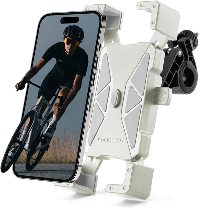 Support Téléphone Vélo/Moto Réglable à 360° - Blanc