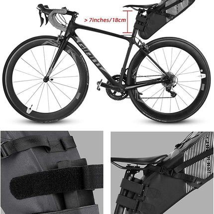 930Borsa da sella impermeabile 10 L, nera e grigia.