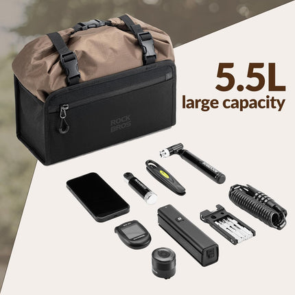 360Sacoche de Guidon Étanche - Grande Capacité 5,5 L