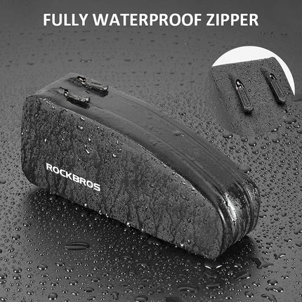 1378 Borsa da telaio per bicicletta 1,6 L impermeabile con 2 cerniere lampo