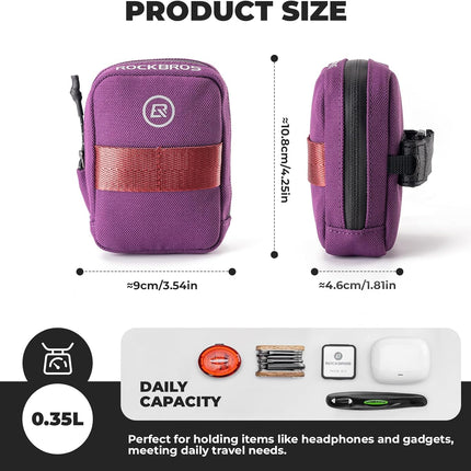 Sacoche de selle Rockbros avec porte-cartouche CO2  - Violet