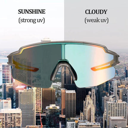 230Gafas de ciclismo fotocromáticas Protección UV Lentes naranjas - Negro