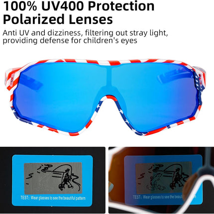 636 Occhiali da sole sportivi e da ciclismo polarizzati per bambini