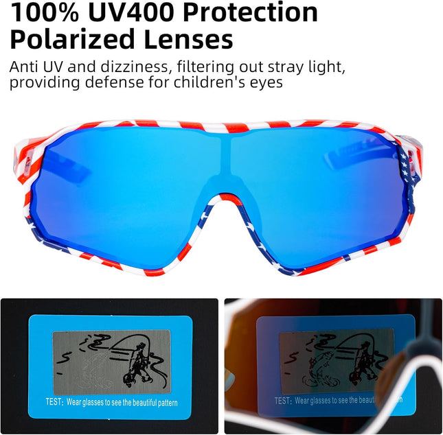 636 Occhiali da sole sportivi e da ciclismo polarizzati per bambini