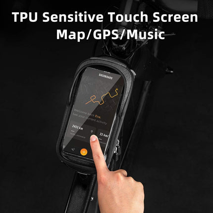 1631 Waterproof and Touchscreen Bike Frame Bag with Visor, 1.5 L