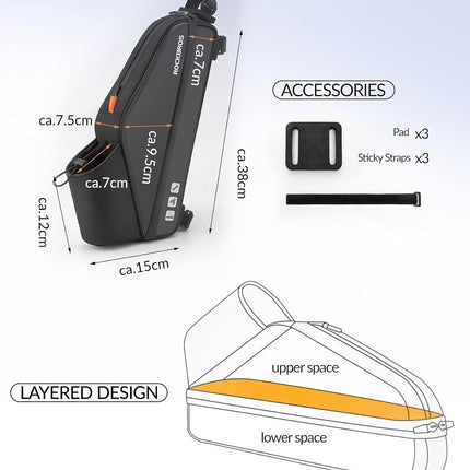1589 Waterproof Bike Frame Bag, 3L