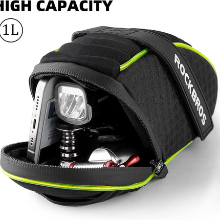 1443Saco de selim impermeável para bicicleta, 1 L