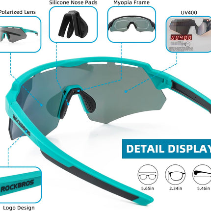 1778 Occhiali da Sole Polarizzati con 4 Lenti Intercambiabili