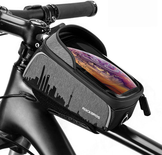 1631 Waterproof and Touchscreen Bike Frame Bag with Visor, 1.5 L
