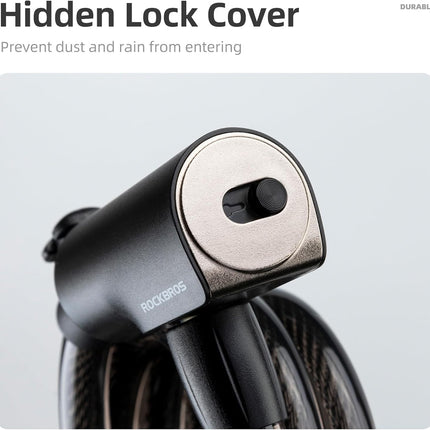 259 Antivol de Cable para Bicicleta con Llaves y Soporte