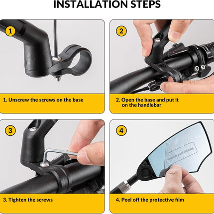 347 Bicycle Rearview Mirror Anti-Glare Rotatable 360°