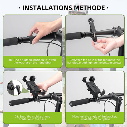 Support Téléphone Vélo/Moto Réglable à 360° - Blanc