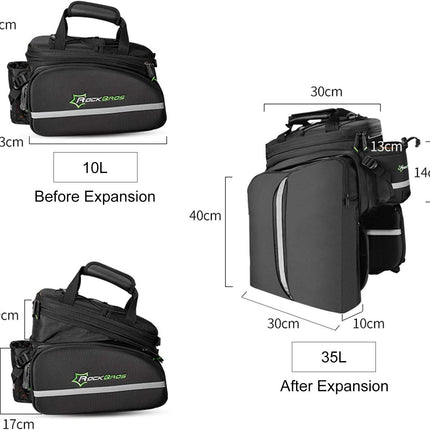 407Borsa per portapacchi posteriore estensibile da 10 a 35 L