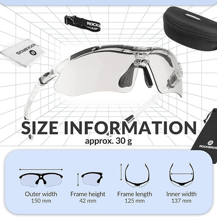 Ochelari sport 2-în-1 fotocromatici și polarizați