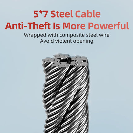 335Antifurto per Bicicletta con Cavo con Combinazione a 5 Cifre e LED