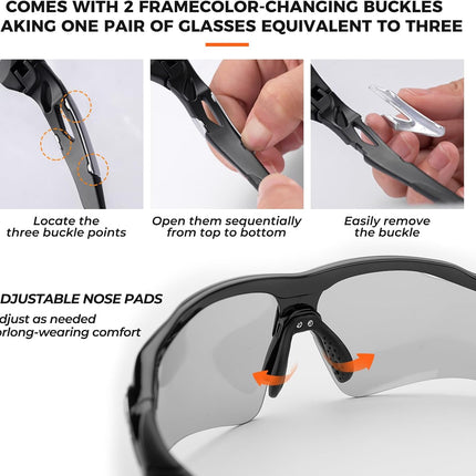 762Lunettes de Soleil Transparents en PC Anti-UV400 Ultra-léger