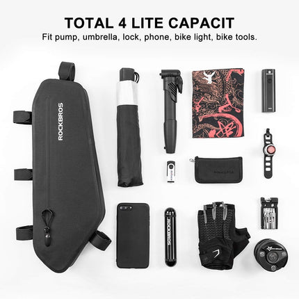 964Borsa da telaio per bicicletta impermeabile 4L