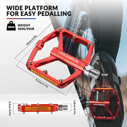 293Pédales de vélo antidérapantes avec réflecteurs