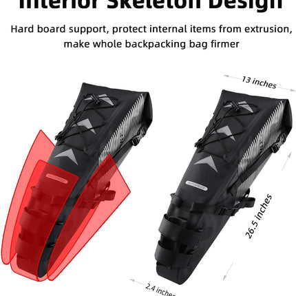 930Borsa da sella impermeabile 10 L, nera e grigia.