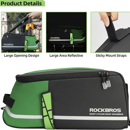 405Borsa per portapacchi posteriore 4 L, impermeabile e riflettente