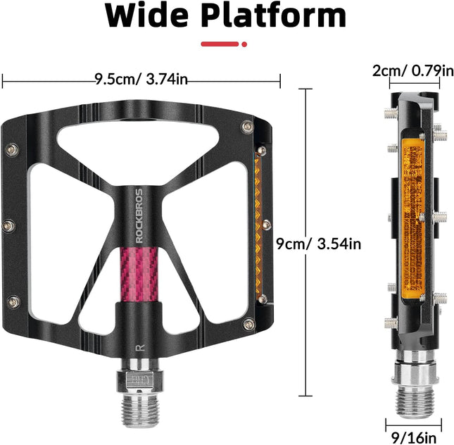 370 Pedali per bici MTB antiscivolo in lega di alluminio