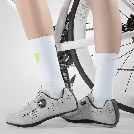 1695 Meias de Desporto Corrida Ciclismo Reflexivas Respirantes - Branco