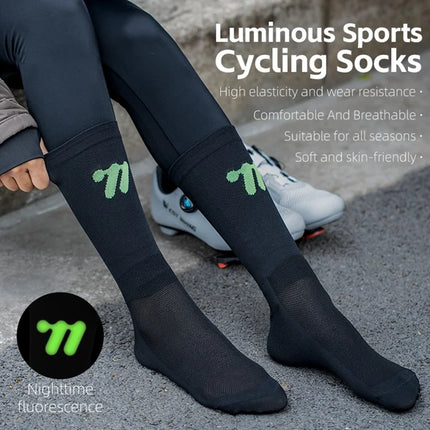 914 Calze da Sport Corsa Ciclismo Riflettenti Traspiranti - Nero