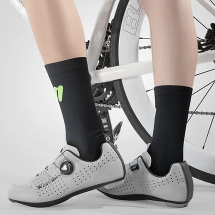 914 Calze da Sport Corsa Ciclismo Riflettenti Traspiranti - Nero