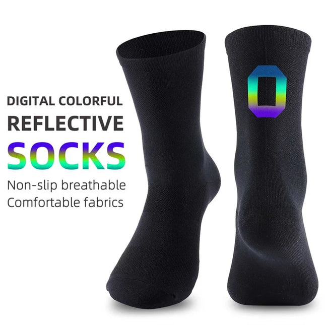 1165Chaussettes de Cyclisme  Réfléchissantes Numériques Taille 39-46 -  0