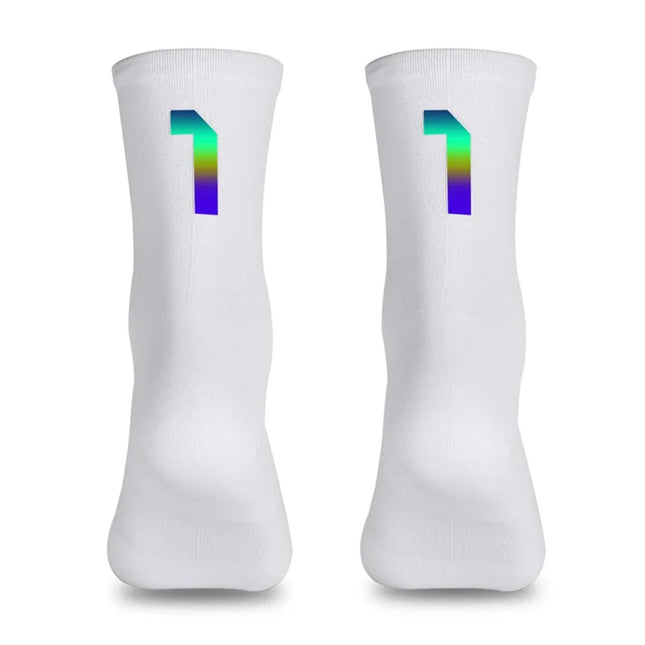 972 Calze da Ciclismo Riflettenti Digitali Taglia 39-46 - 1