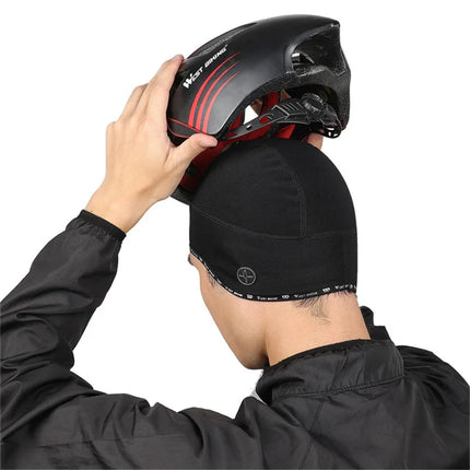 233Bonnet de cyclisme thermique coupe-vent trou pour écouteurs - Noir