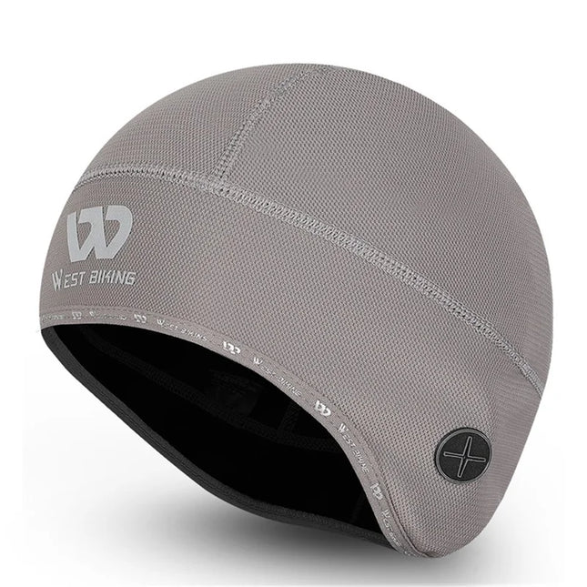 248Bonnet de cyclisme thermique coupe-vent trou pour écouteurs - Gris clair