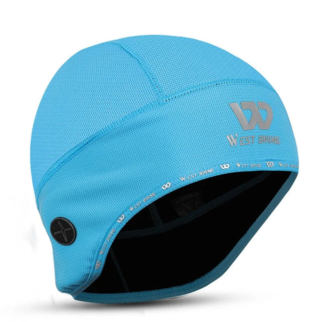 382 Thermal windproof cycling cap with hole for earphones - Baby blue