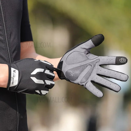 1308Moufles da ciclismo tattili riflettenti antishock a dita intere