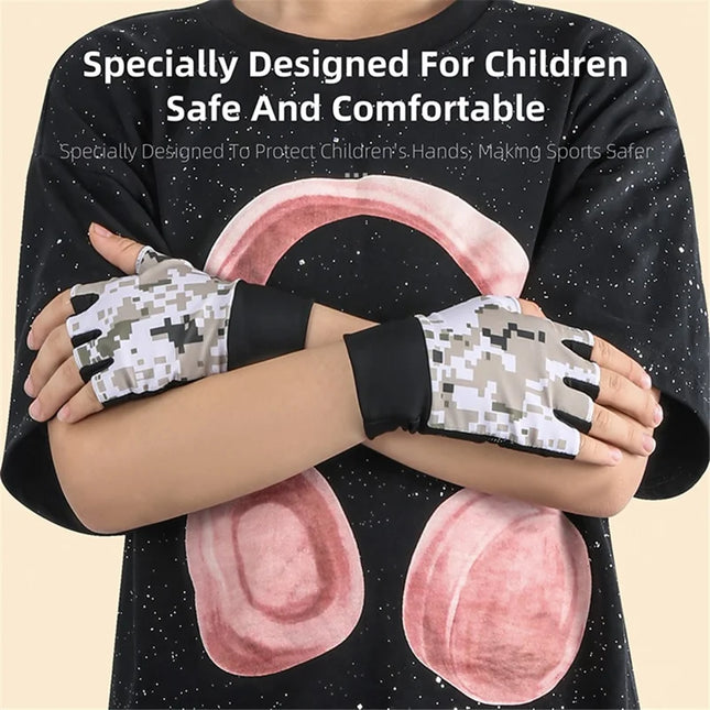764Gants de cyclisme d&amp;#39;été pour enfants demi-doigts, antidérapants