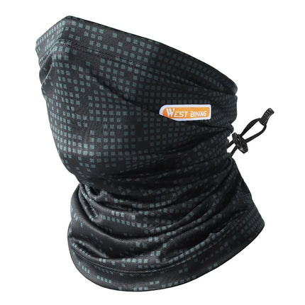 1150Cachecou Sport Extérieur Soie Glacée UV Noir/Gris