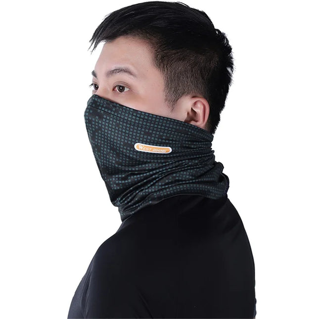 1150Cachecou Sport Extérieur Soie Glacée UV Noir/Gris