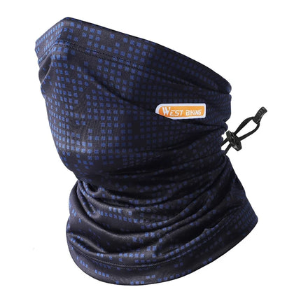 81Sciarpa da collo in seta di ghiaccio elastica, protezione UV Nero/Blu