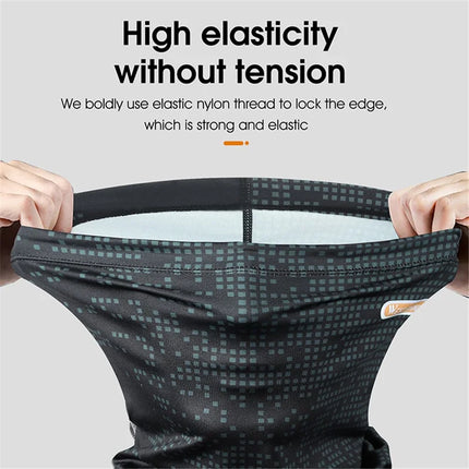 81Sciarpa da collo in seta di ghiaccio elastica, protezione UV Nero/Blu