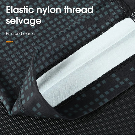 81Sciarpa da collo in seta di ghiaccio elastica, protezione UV Nero/Blu