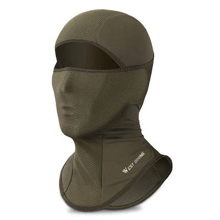 1632 Ice Silk Fishing Neck Gaiter UV Protection Army Green