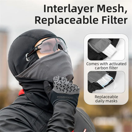 Mascarilla facial corta de polar cálido para moto y ciclismo 1794